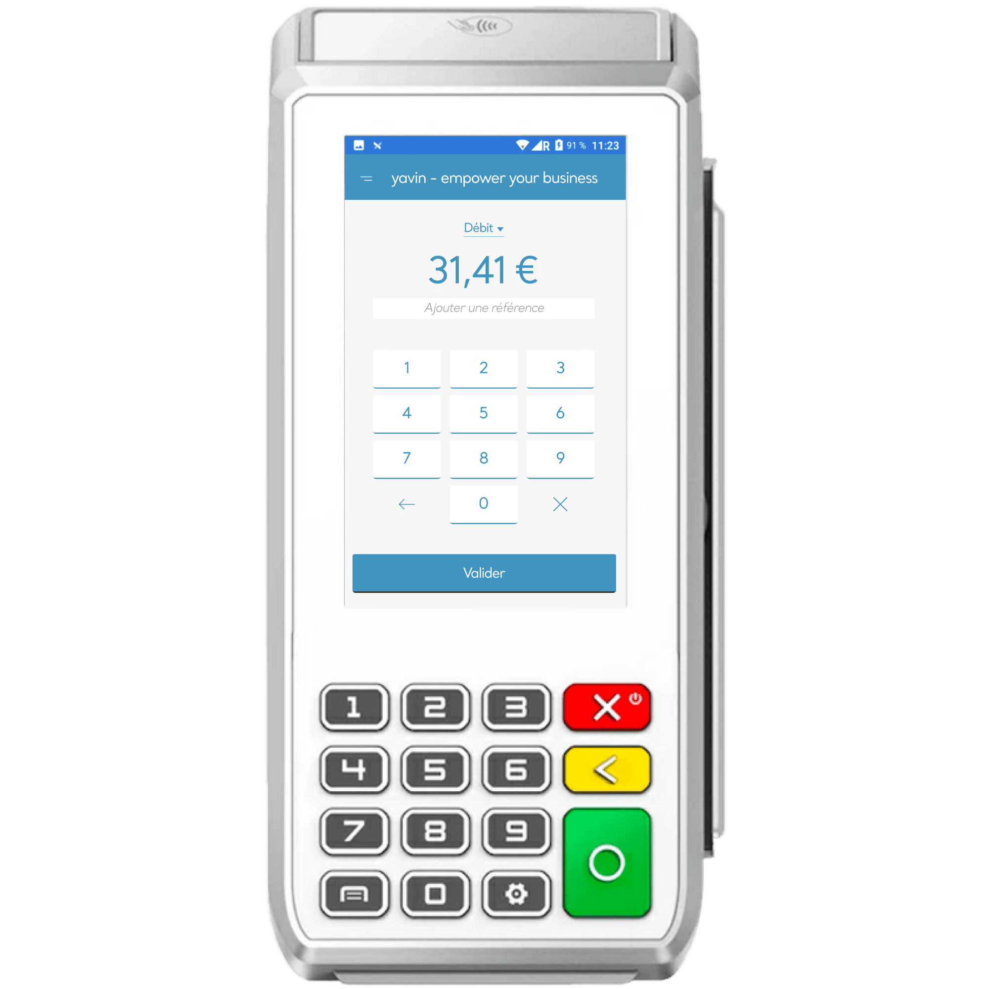 Front view of the Yavin X Fixe PinPad terminal